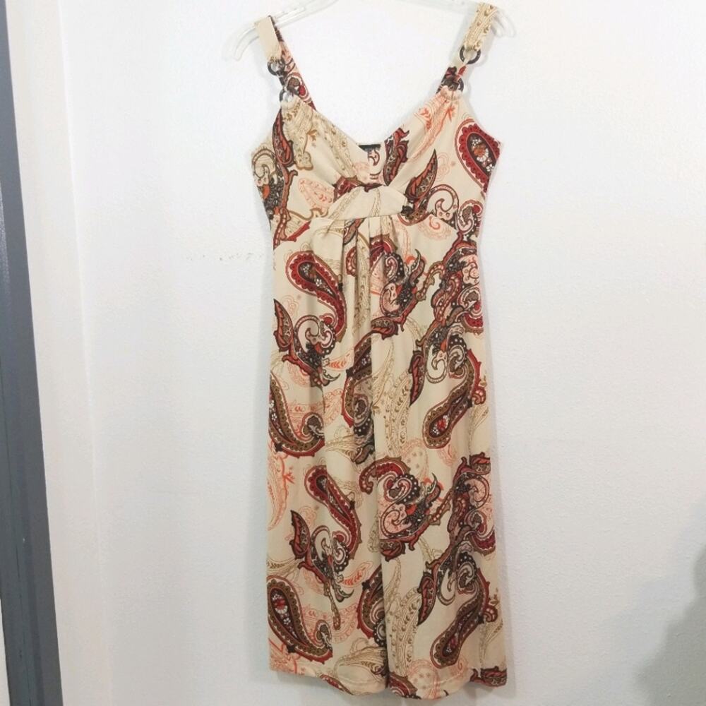 Alyn Paige NY paisley loop strap empire dress M